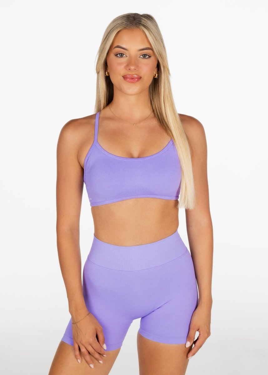 Lycra Seamless Crop - Lavender - Kikiva Collection