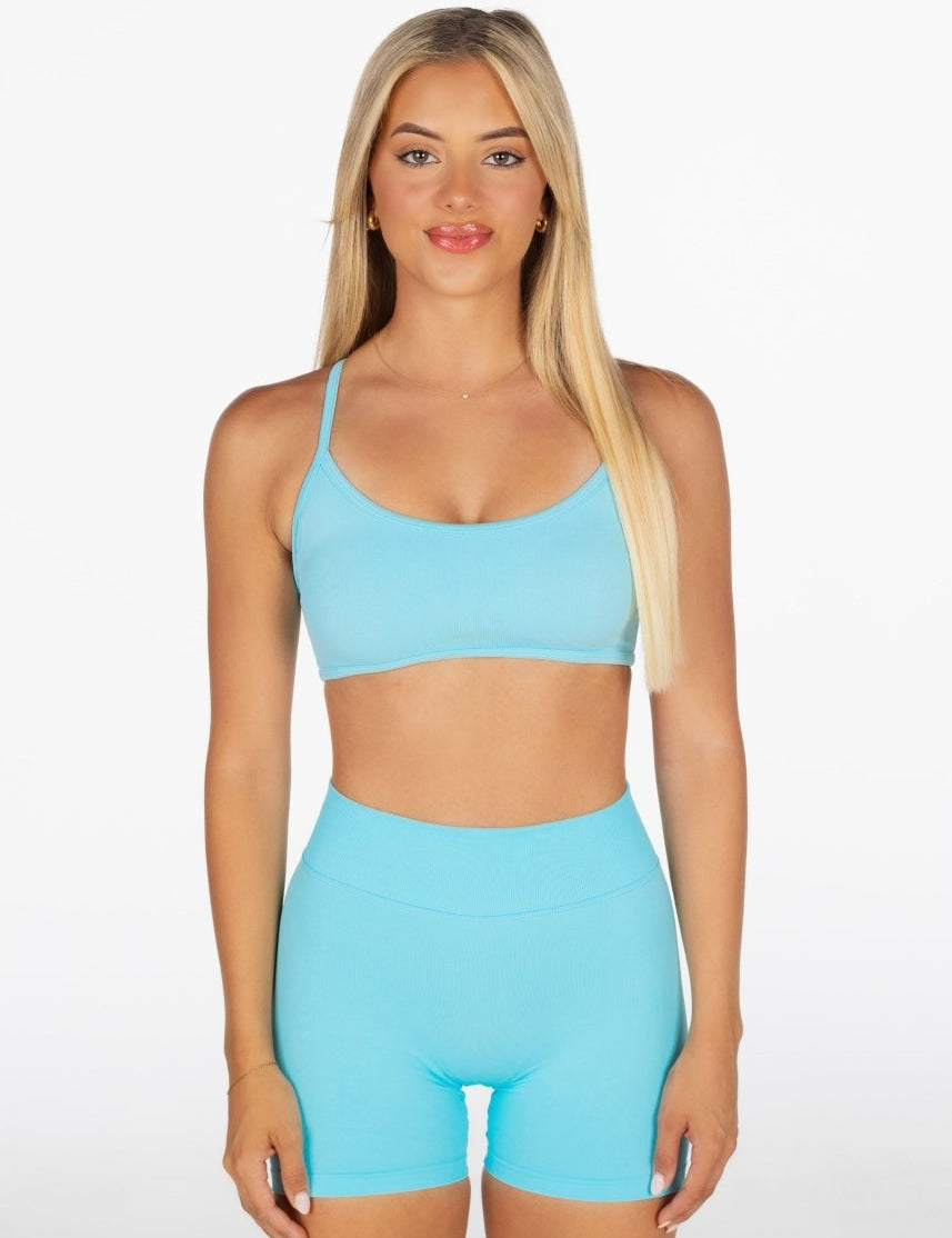 Lycra Seamless Crop - Light Blue - Kikiva Collection