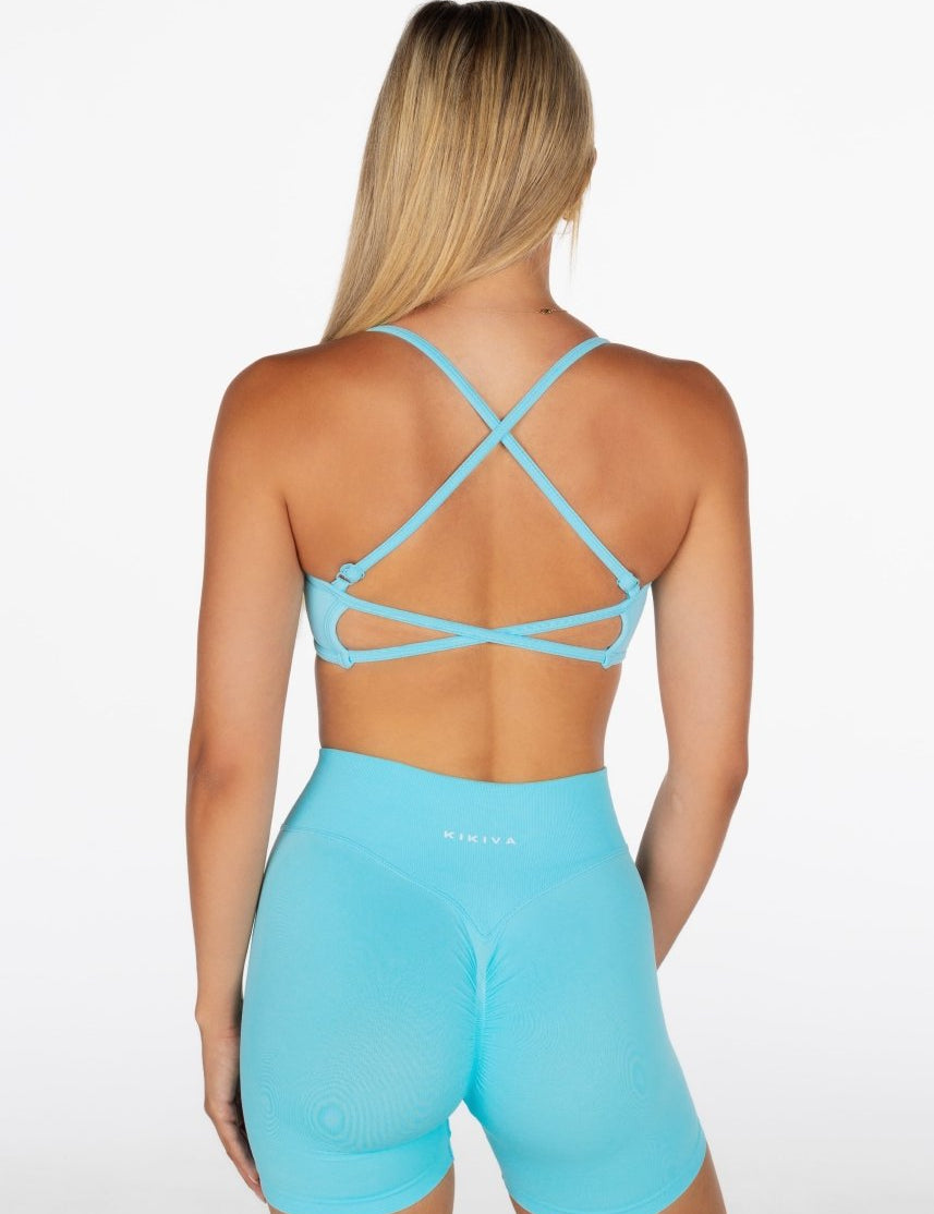 Lycra Seamless Crop - Light Blue - Kikiva Collection