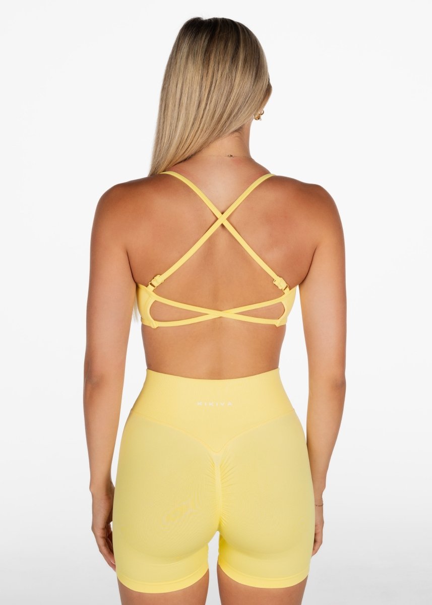 Lycra Seamless Crop - Light Yellow - Kikiva Collection