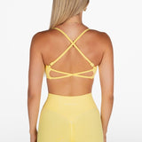 Lycra Seamless Crop - Light Yellow - Kikiva Collection