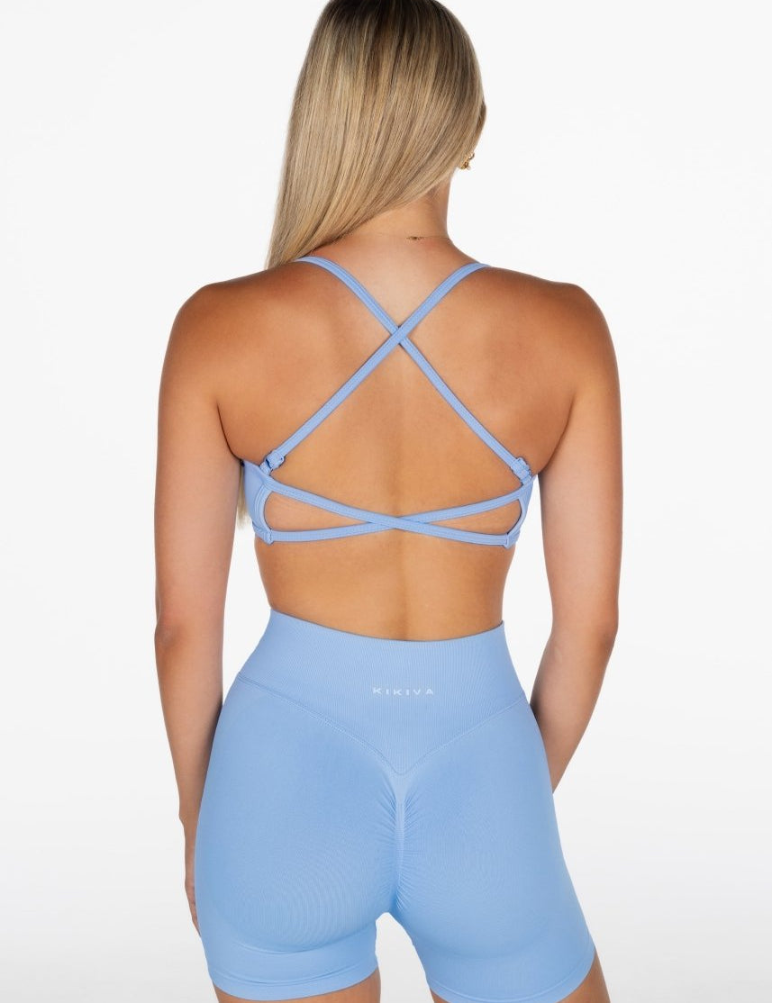 Lycra Seamless Crop - Stone Blue - Kikiva Collection