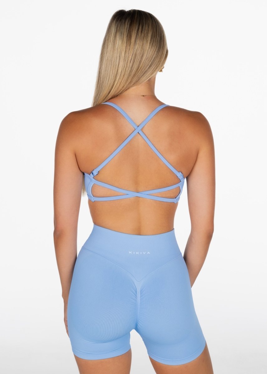 Lycra Seamless Crop - Stone Blue - Kikiva Collection