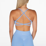 Lycra Seamless Crop - Stone Blue - Kikiva Collection