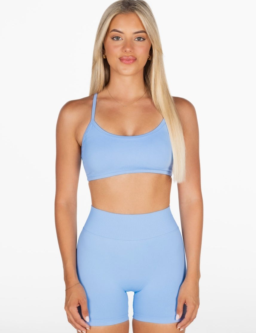 Lycra Seamless Crop - Stone Blue - Kikiva Collection