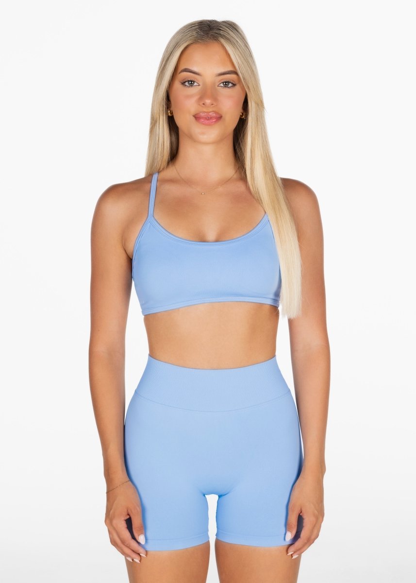 Lycra Seamless Crop - Stone Blue - Kikiva Collection