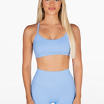 Lycra Seamless Crop - Stone Blue - Kikiva Collection