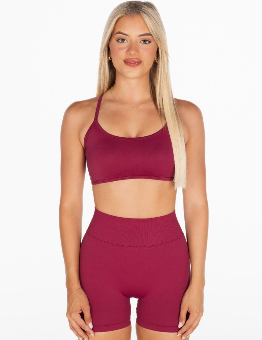 Lycra Seamless Crop - Sweet Maroon - Kikiva Collection