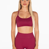 Lycra Seamless Crop - Sweet Maroon - Kikiva Collection