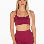 Lycra Seamless Crop - Sweet Maroon - Kikiva Collection