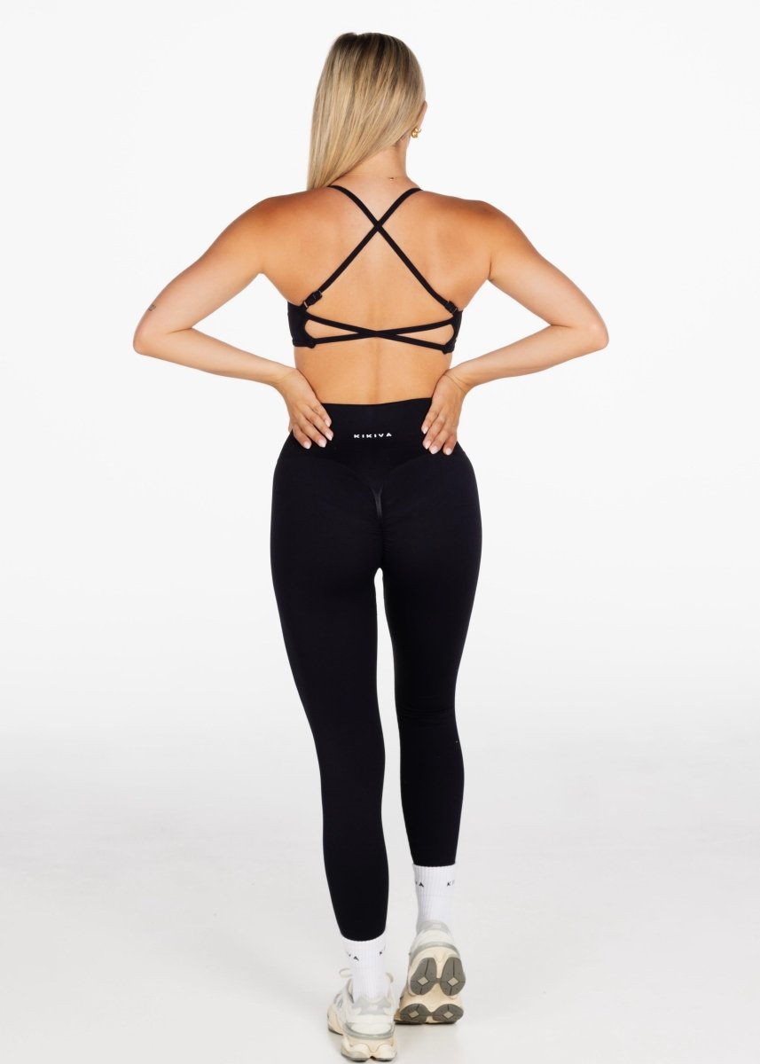 Lycra Seamless Leggings - Black - Kikiva Collection
