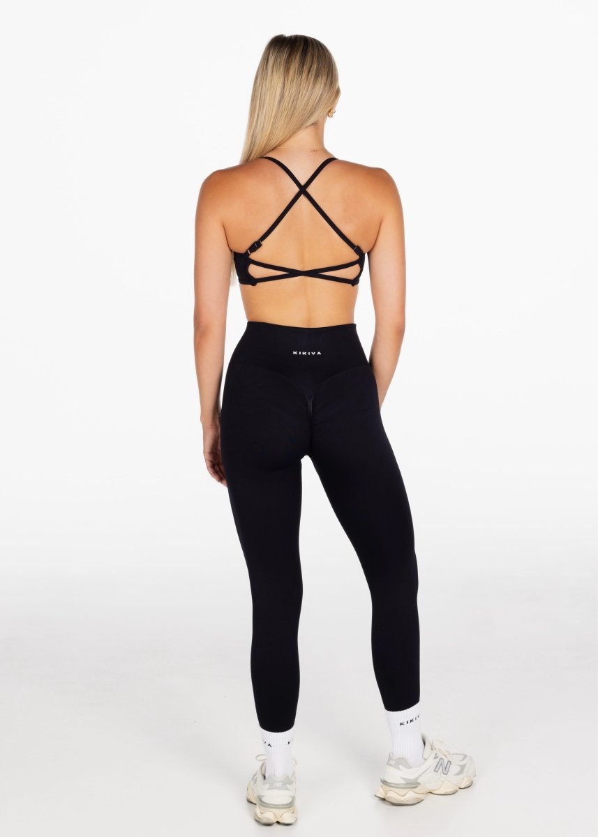 Lycra Seamless Leggings - Black - Kikiva Collection