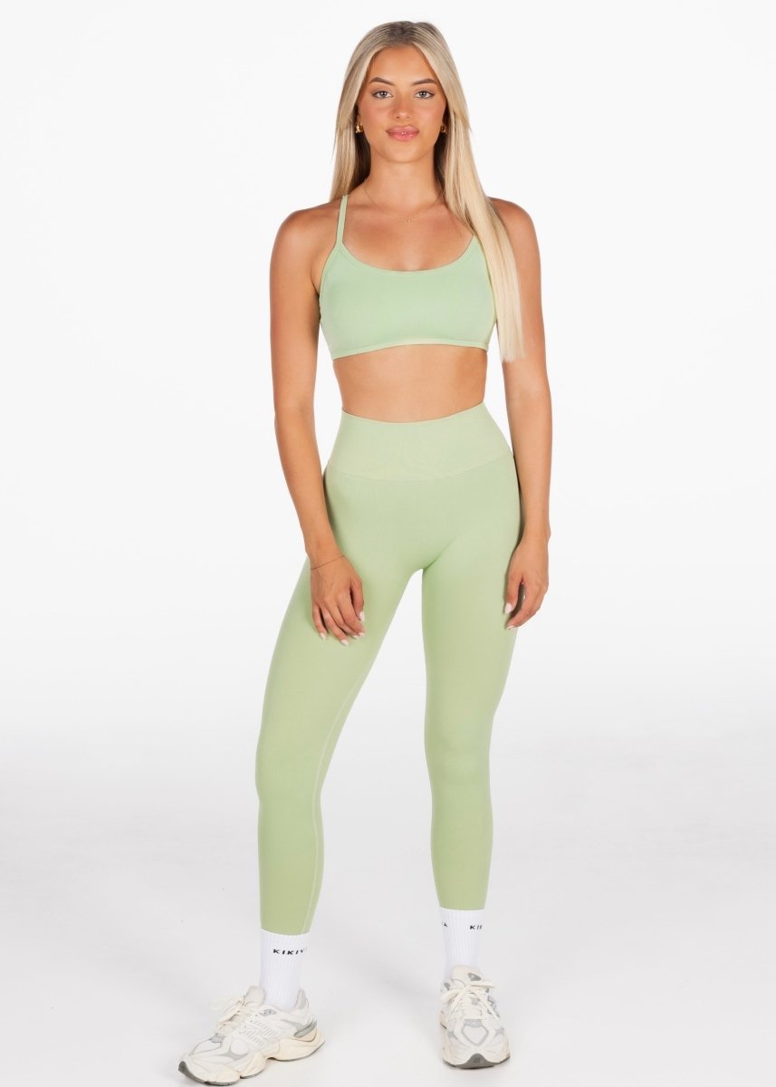 Lycra Seamless Leggings - Deep Sage - Kikiva Collection