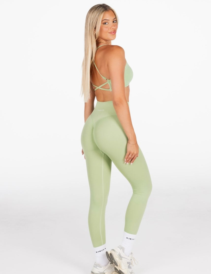 Lycra Seamless Leggings - Deep Sage - Kikiva Collection