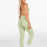 Lycra Seamless Leggings - Deep Sage - Kikiva Collection