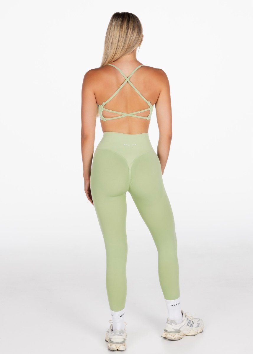 Lycra Seamless Leggings - Deep Sage - Kikiva Collection
