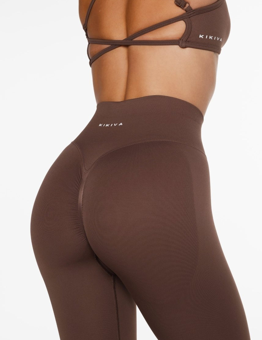 Lycra Seamless Leggings - Hazelnut Brown - Kikiva Collection