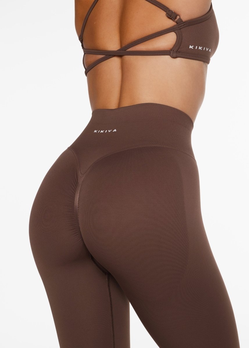 Lycra Seamless Leggings - Hazelnut Brown - Kikiva Collection