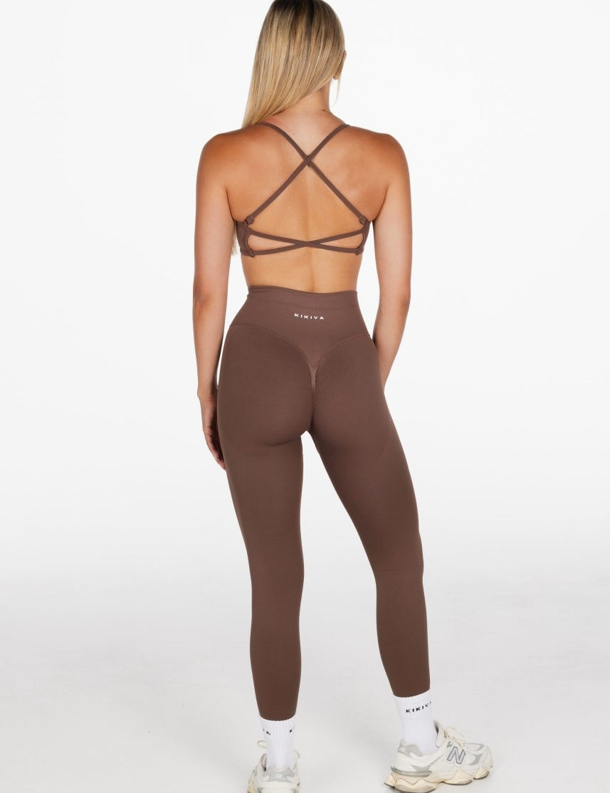 Lycra Seamless Leggings - Hazelnut Brown - Kikiva Collection