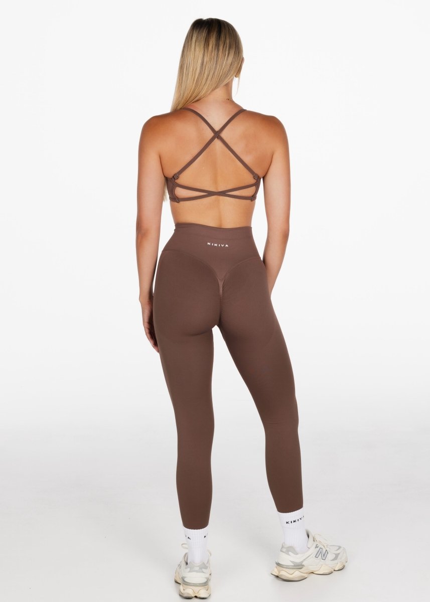 Lycra Seamless Leggings - Hazelnut Brown - Kikiva Collection