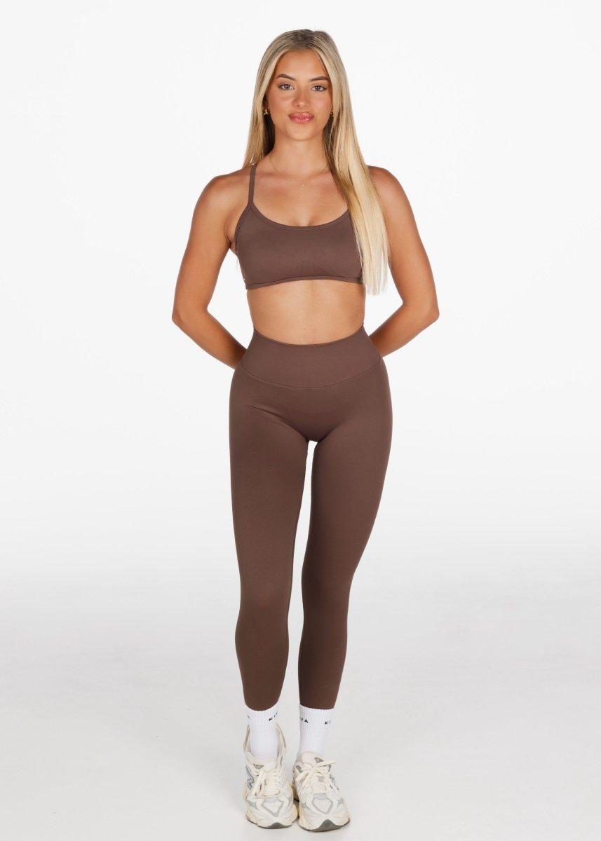 Lycra Seamless Leggings - Hazelnut Brown - Kikiva Collection
