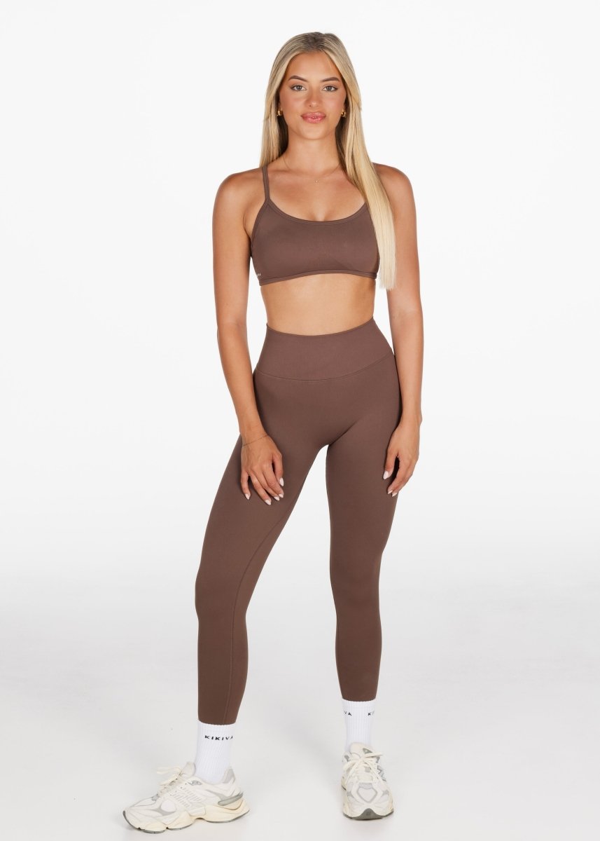 Lycra Seamless Leggings - Hazelnut Brown - Kikiva Collection