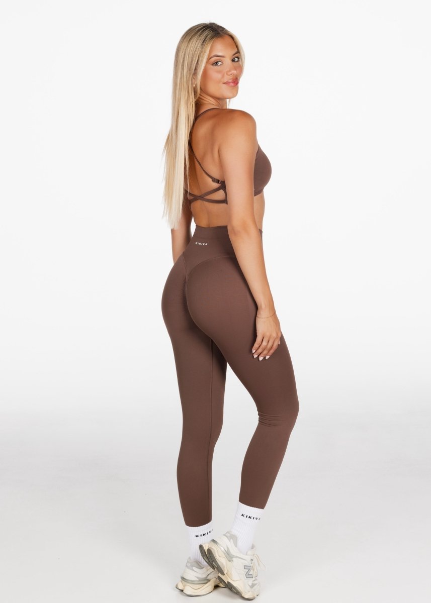 Lycra Seamless Leggings - Hazelnut Brown - Kikiva Collection
