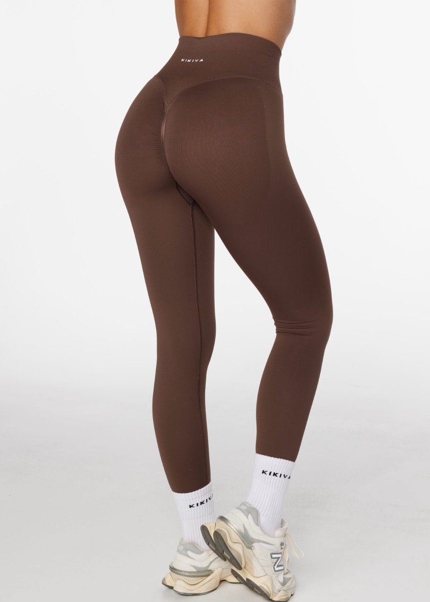 Lycra Seamless Leggings - Hazelnut Brown - Kikiva Collection