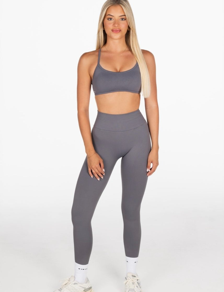 Lycra Seamless Leggings - Smoke Grey - Kikiva Collection