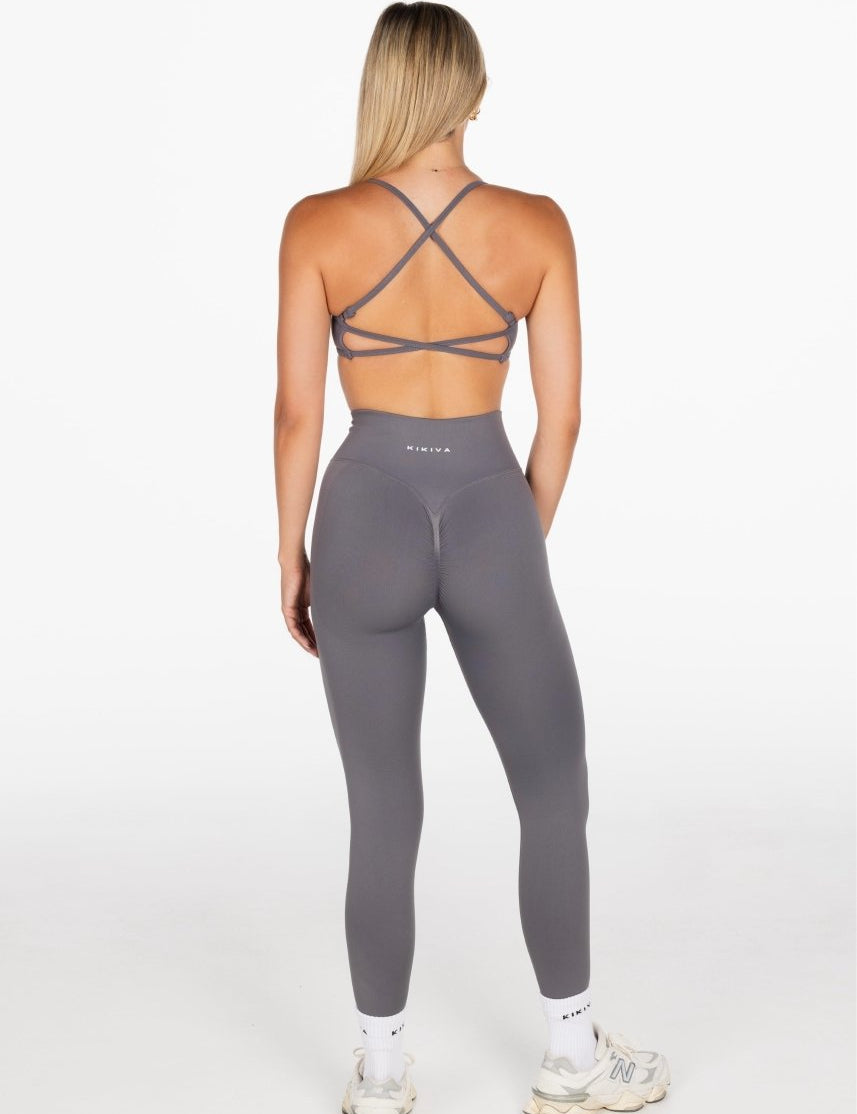 Lycra Seamless Leggings - Smoke Grey - Kikiva Collection