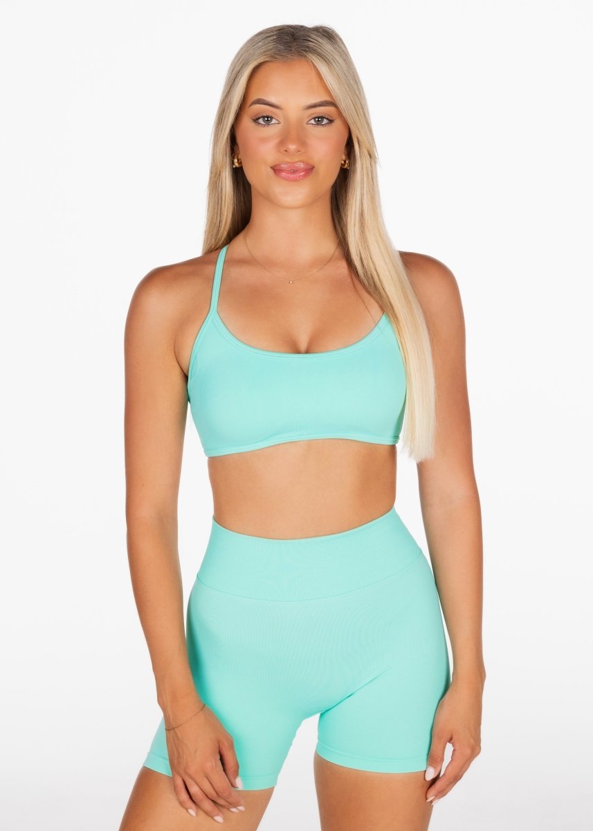Lycra Seamless Short 4.5" - Aqua - Kikiva Collection