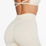Lycra Seamless Short 4.5" - Cream - Kikiva Collection