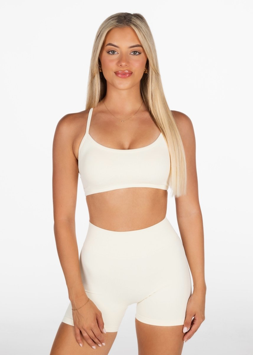 Lycra Seamless Short 4.5" - Cream - Kikiva Collection