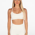 Lycra Seamless Short 4.5" - Cream - Kikiva Collection