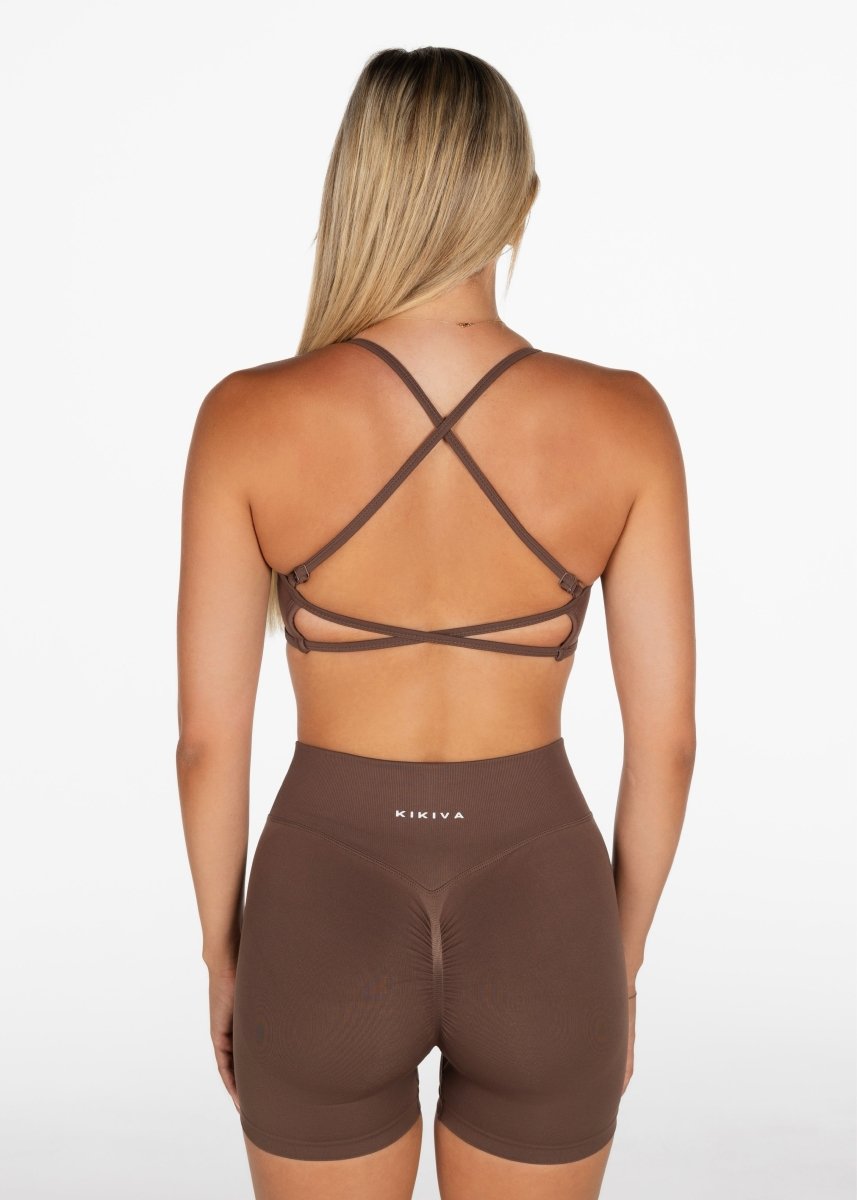 Lycra Seamless Short 4.5" - Hazelnut Brown - Kikiva Collection