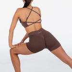 Lycra Seamless Short 4.5" - Hazelnut Brown - Kikiva Collection
