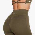 Lycra Seamless Short 4.5" - Khaki Olive - Kikiva Collection