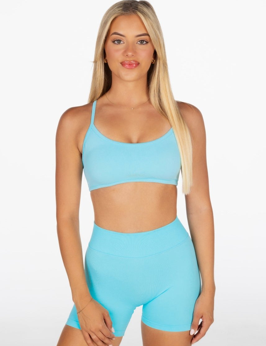 Lycra Seamless Short 4.5" - Light Blue - Kikiva Collection