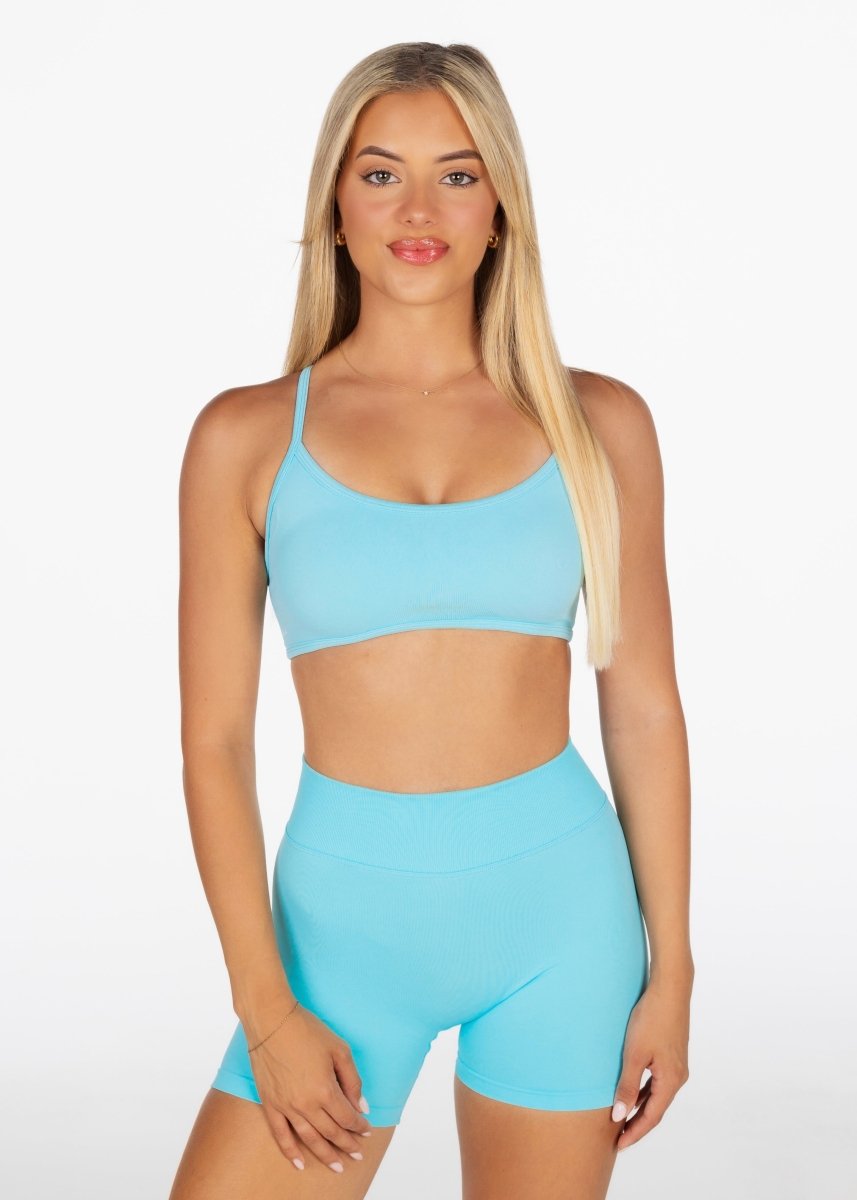 Lycra Seamless Short 4.5" - Light Blue - Kikiva Collection