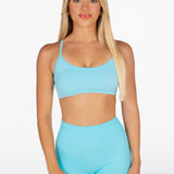 Lycra Seamless Short 4.5" - Light Blue - Kikiva Collection