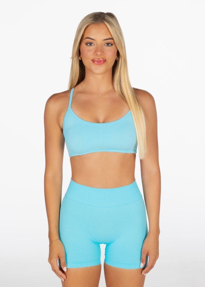 Lycra Seamless Short 4.5" - Light Blue - Kikiva Collection