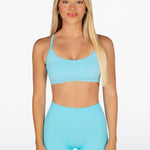 Lycra Seamless Short 4.5" - Light Blue - Kikiva Collection