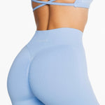 Lycra Seamless Short 4.5" - Stone Blue - Kikiva Collection