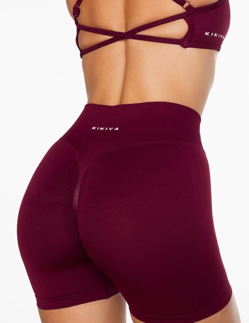 Lycra Seamless Short 4.5" - Wine - Kikiva Collection