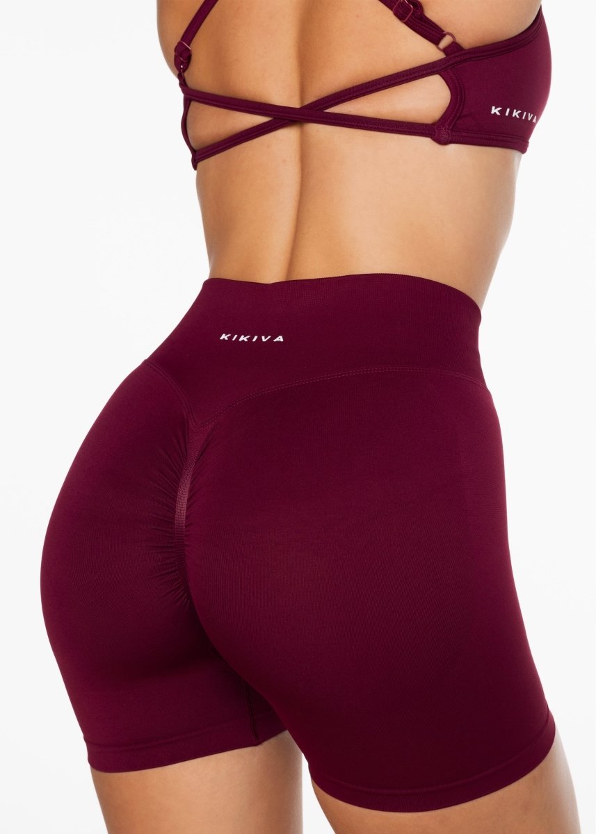 Lycra Seamless Short 4.5" - Wine - Kikiva Collection