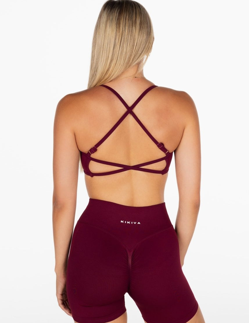 Lycra Seamless Short 4.5" - Wine - Kikiva Collection