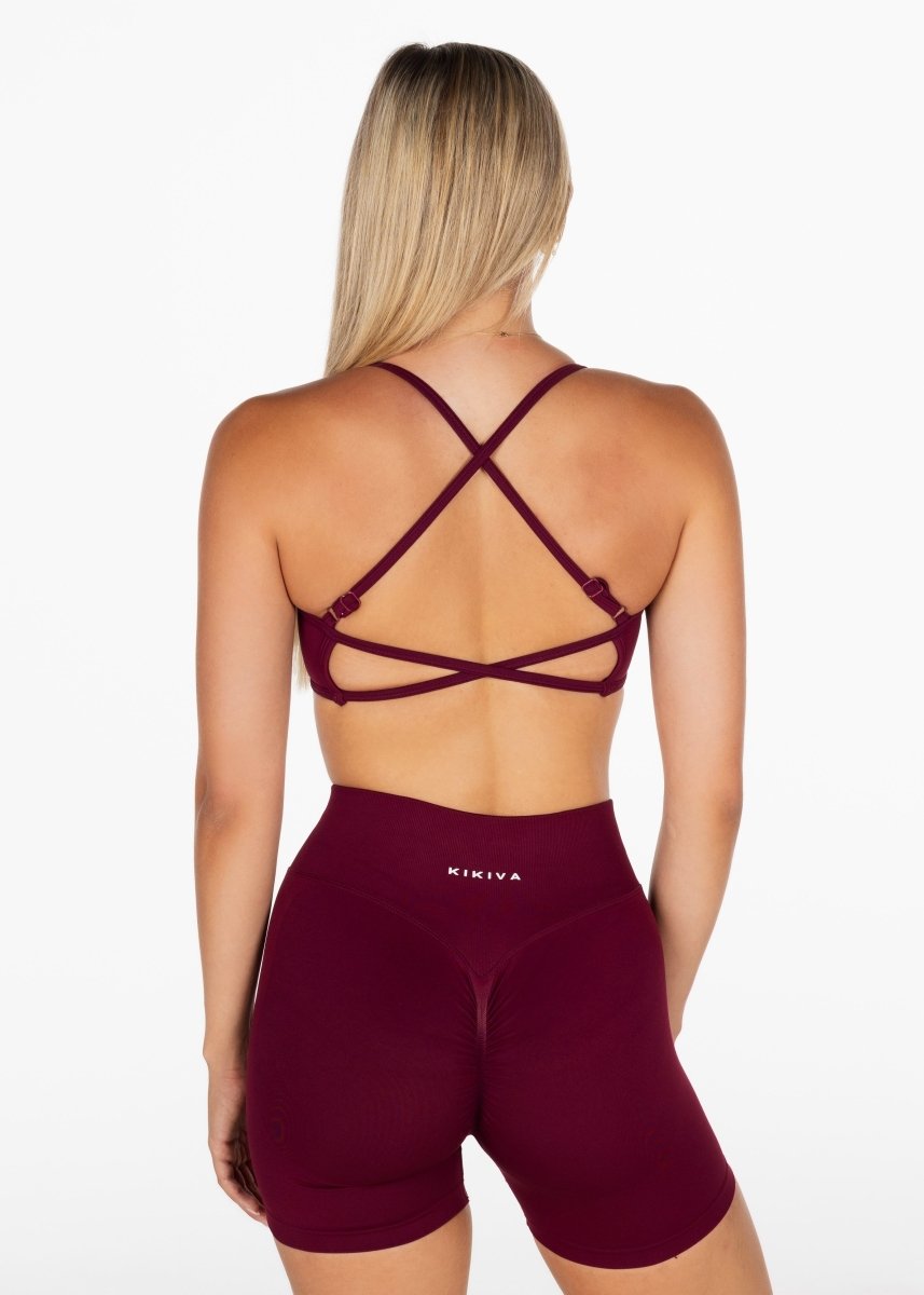 Lycra Seamless Short 4.5" - Wine - Kikiva Collection