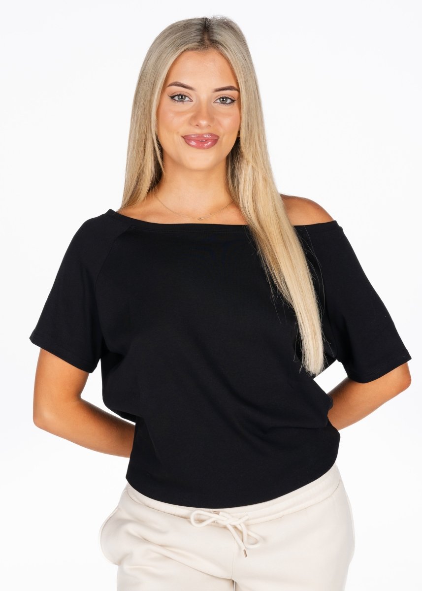 Off The Shoulder Tee - Black - Kikiva Collection
