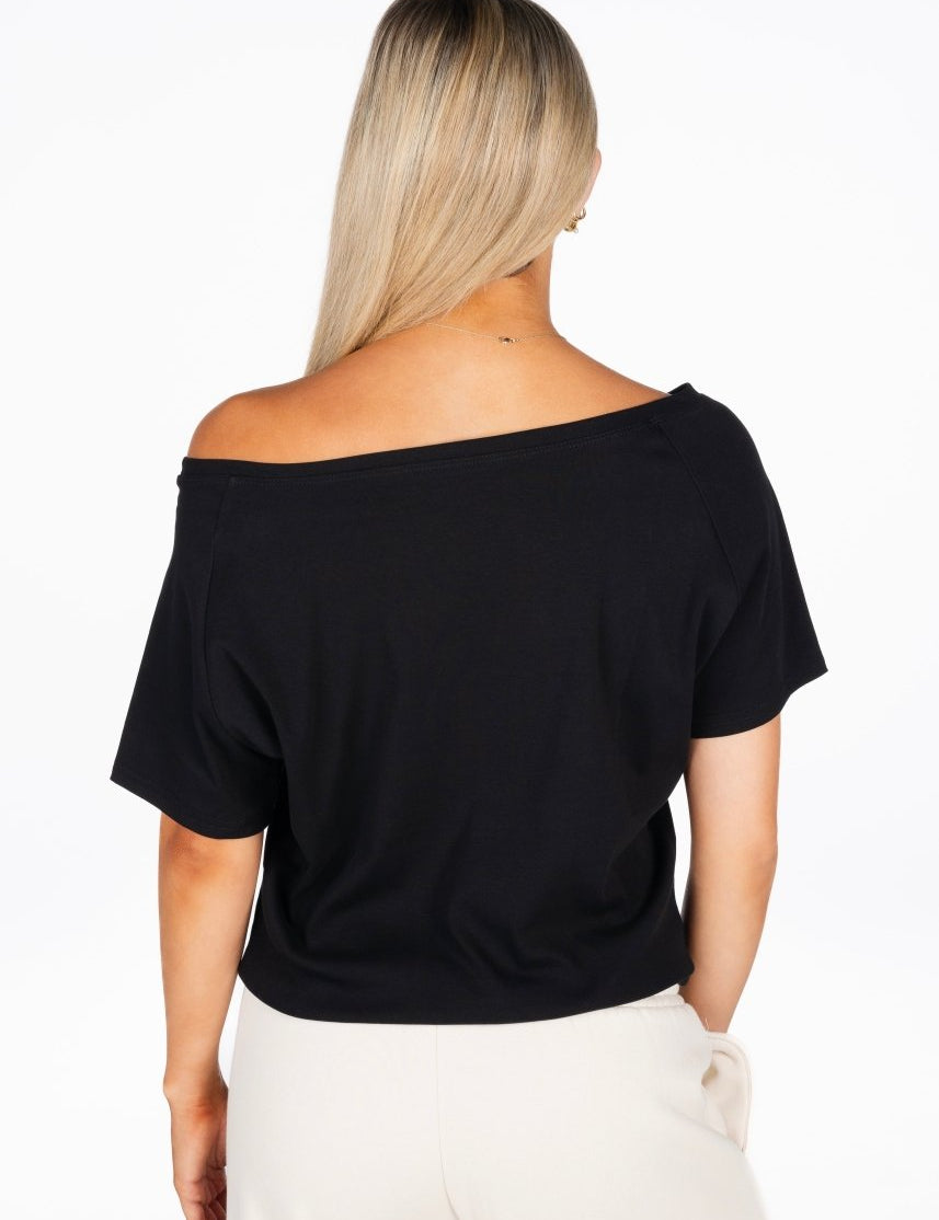 Off The Shoulder Tee - Black - Kikiva Collection