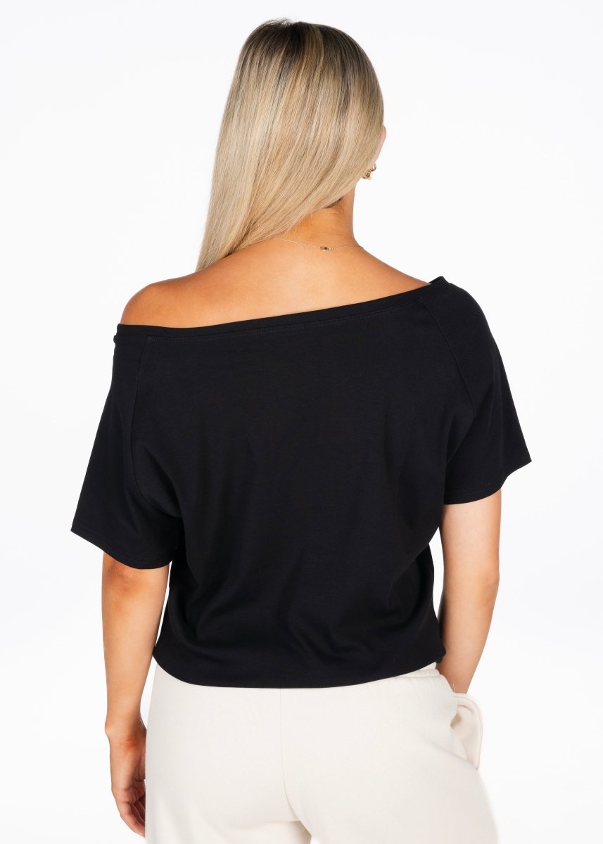 Off The Shoulder Tee - Black - Kikiva Collection